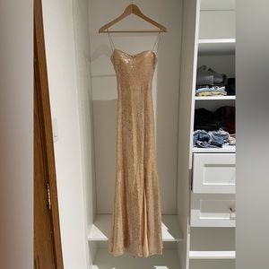 Prom Dress in XS/S in Champagne/Cream Sequinned